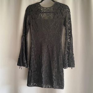 EXPRESS bell sleeved mini dress with open back